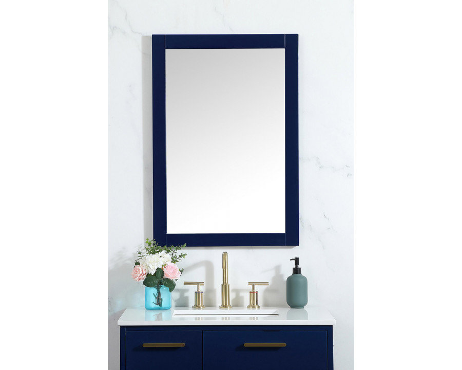 Elegant Wall Mirror - Blue, D 22", H 32" (VM22232BL)