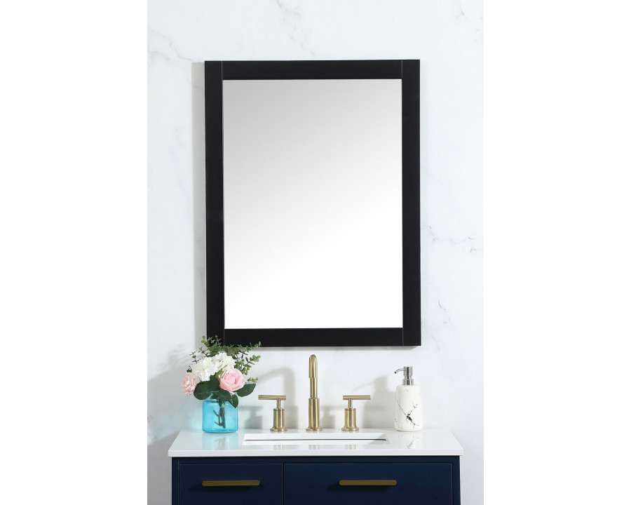 Elegant Wall Mirror - Black, D 24", H 32" (VM22432BK)