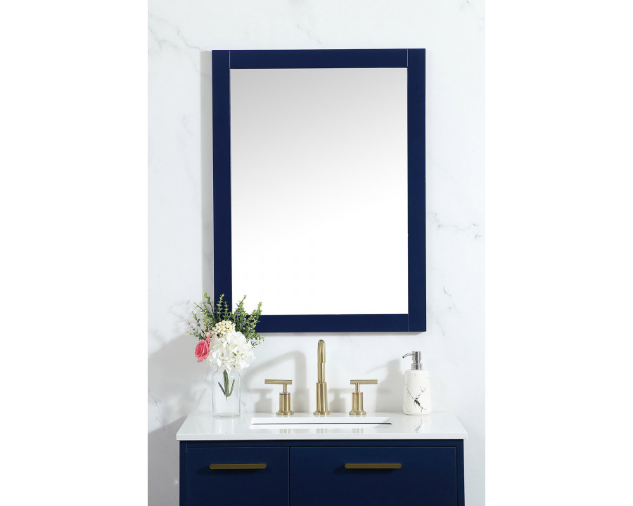 Elegant Wall Mirror - Blue, D 24", H 32" (VM22432BL)