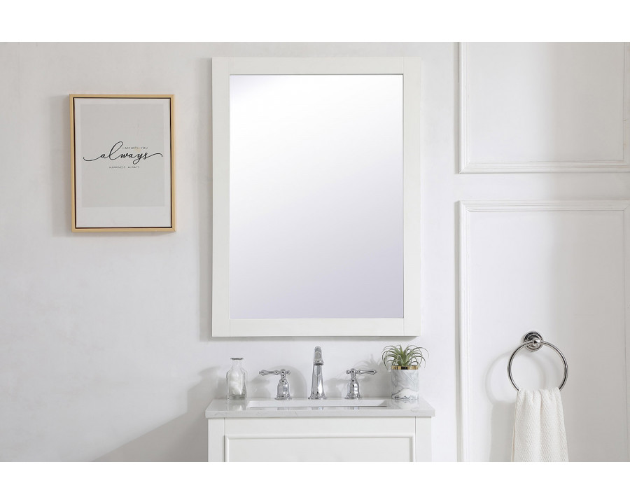 Elegant Wall Mirror - White, D 24", H 32" (VM22432WH)