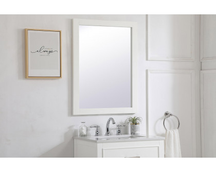 Elegant Wall Mirror - White, D 24", H 32" (VM22432WH)