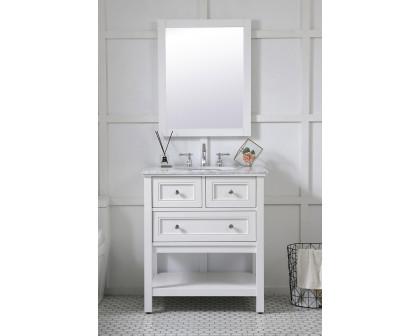 Elegant Wall Mirror - White, D 24", H 32" (VM22432WH)