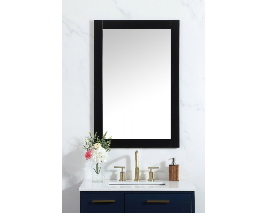 Elegant Wall Mirror - Black, D 24", H 36" (VM22436BK)