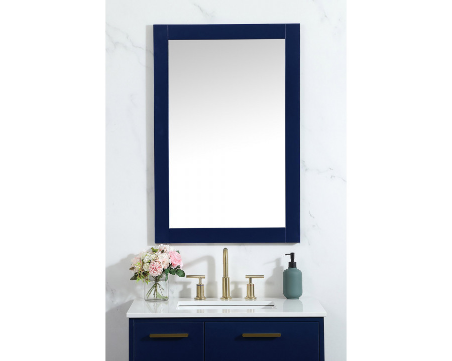 Elegant Wall Mirror - Blue, D 24", H 36" (VM22436BL)