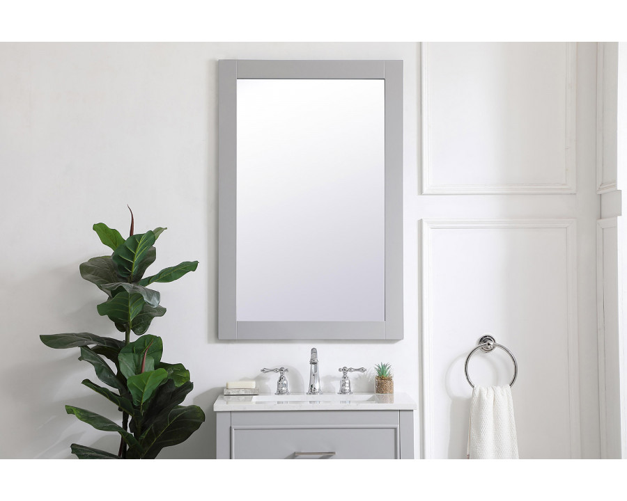 Elegant Wall Mirror - Gray, D 24", H 36" (VM22436GR)