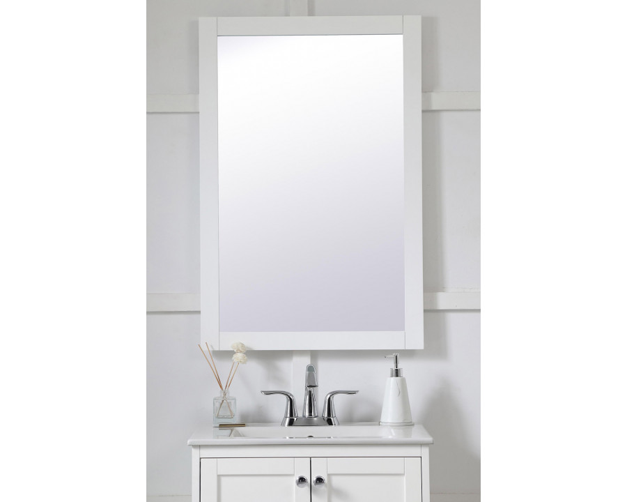 Elegant Wall Mirror - White, D 24", H 36" (VM22436WH)