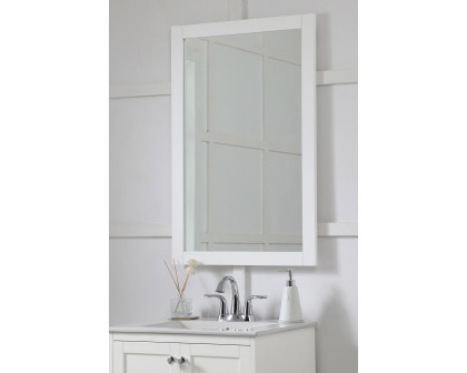 Elegant Wall Mirror - White, D 24", H 36" (VM22436WH)