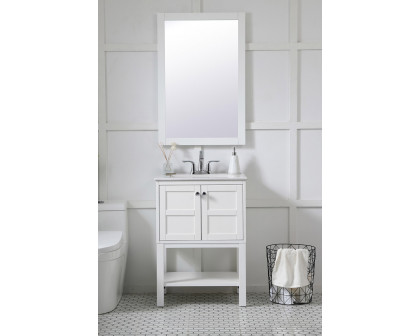 Elegant Wall Mirror - White, D 24", H 36" (VM22436WH)