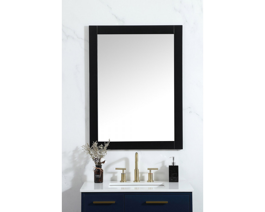 Elegant Wall Mirror - Black, D 27", H 36" (VM22736BK)