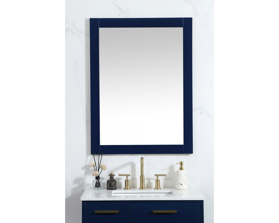 Elegant Wall Mirror - Blue, D 27", H 36" (VM22736BL)