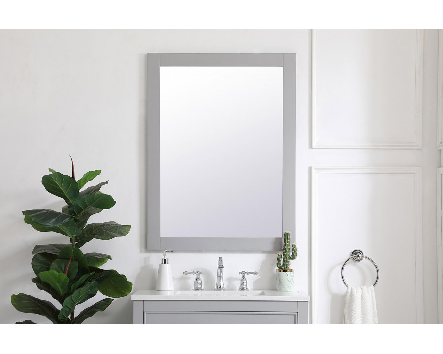 Elegant Wall Mirror - Gray, D 27", H 36" (VM22736GR)