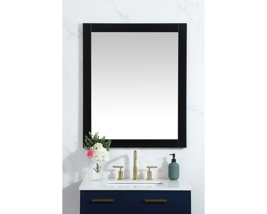 Elegant Wall Mirror - Black, D 30", H 36" (VM23036BK)