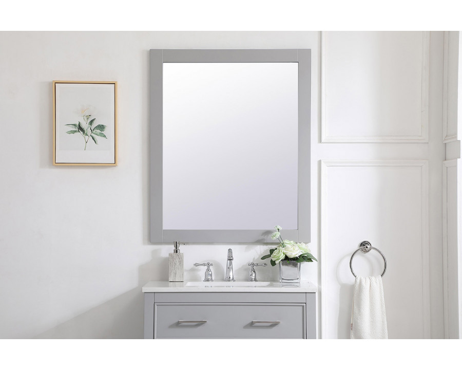 Elegant Wall Mirror - Gray, D 30", H 36" (VM23036GR)