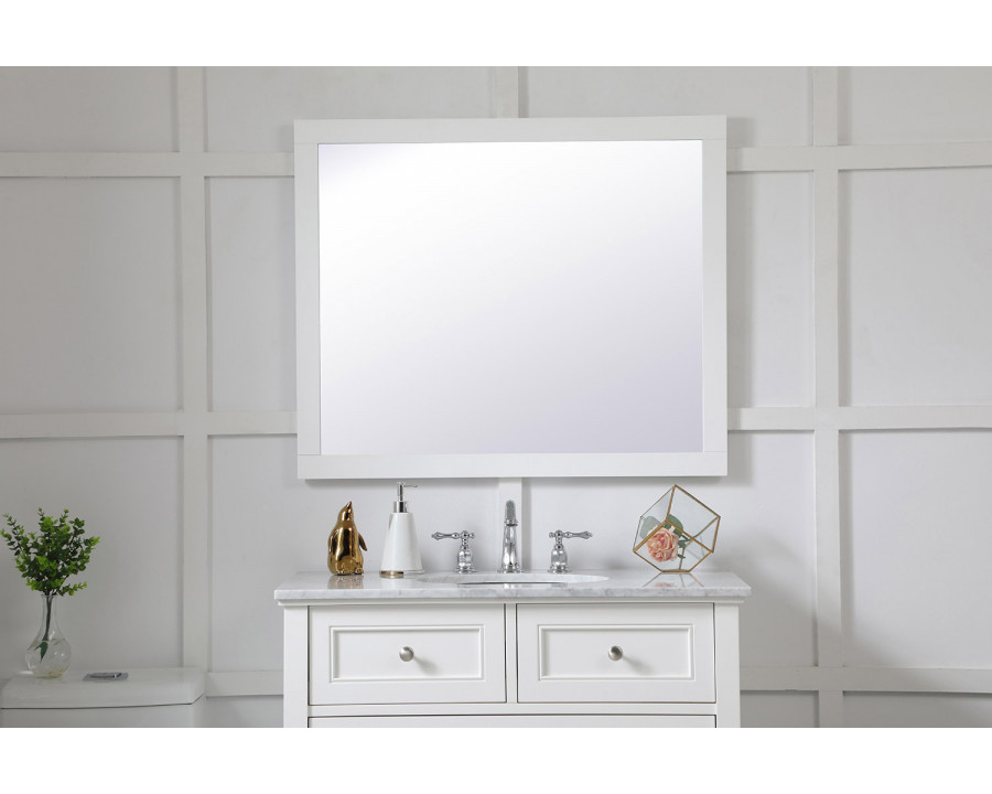 Elegant Wall Mirror - White, D 30", H 36" (VM23036WH)