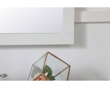 Elegant Wall Mirror - White, D 30", H 36" (VM23036WH)