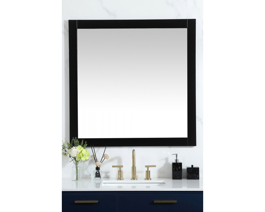 Elegant Wall Mirror - Black, D 36", H 36" (VM23636BK)