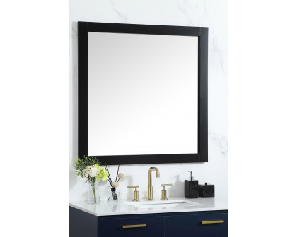 Elegant Wall Mirror - Black, D 36", H 36" (VM23636BK)