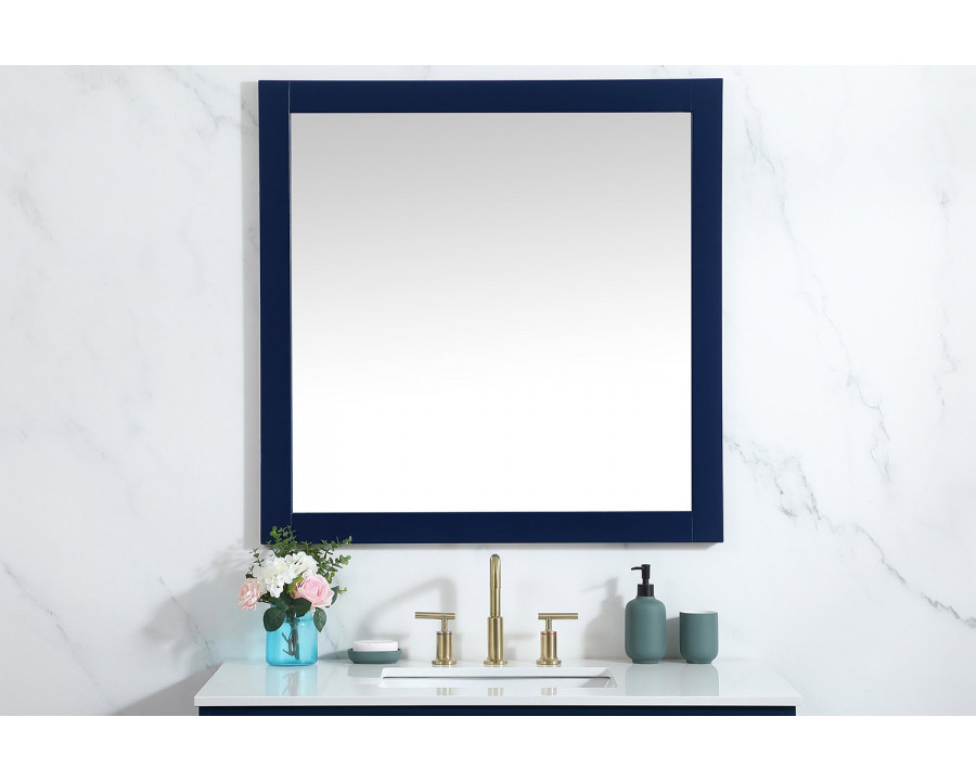 Elegant Wall Mirror - Blue, D 36", H 36" (VM23636BL)