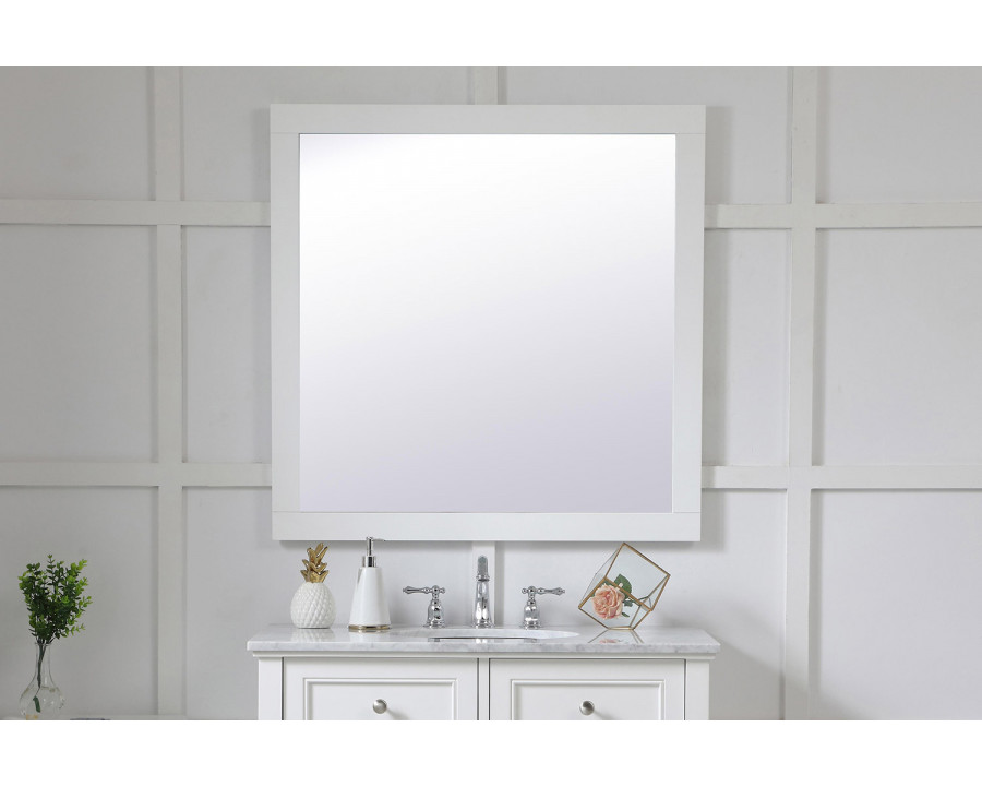 Elegant Wall Mirror - White, D 36", H 36" (VM23636WH)