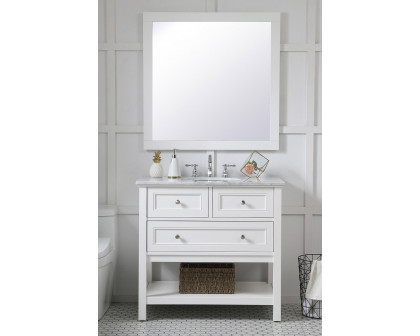 Elegant Wall Mirror - White, D 36", H 36" (VM23636WH)