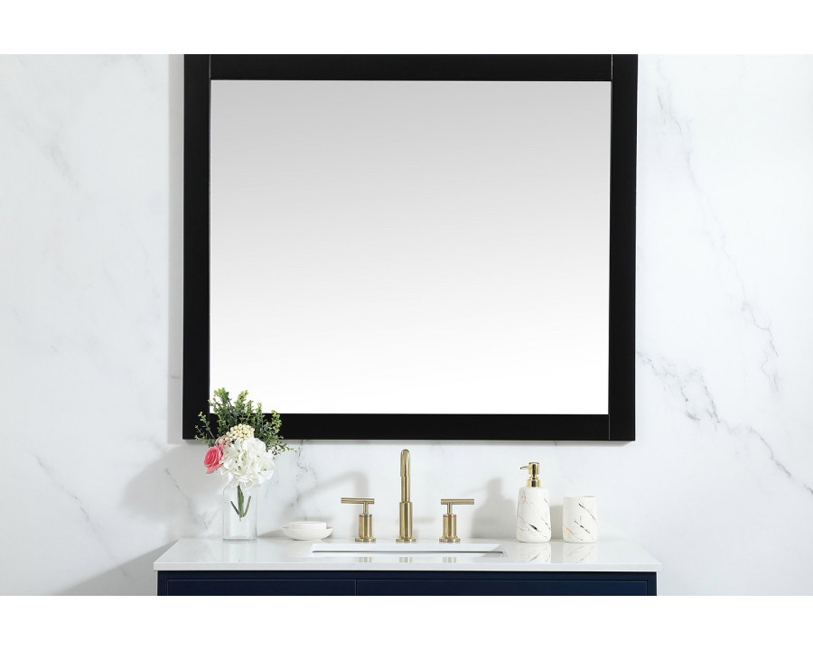 Elegant Wall Mirror - Black, D 42", H 36" (VM24236BK)