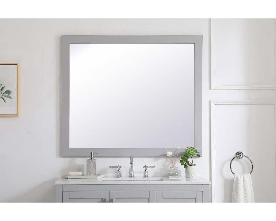 Elegant Wall Mirror - Gray, D 42", H 36" (VM24236GR)