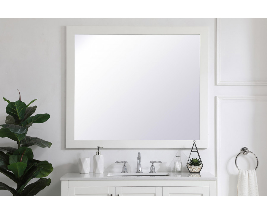 Elegant Wall Mirror - White, D 42", H 36" (VM24236WH)