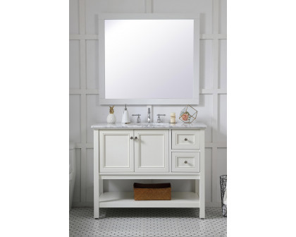 Elegant Wall Mirror - White, D 42", H 36" (VM24236WH)