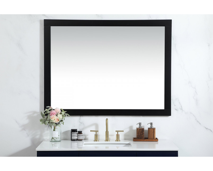 Elegant Wall Mirror - Black, D 48", H 36" (VM24836BK)