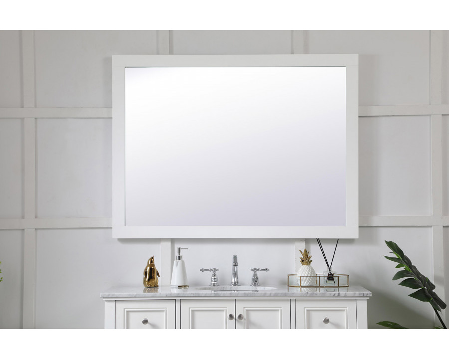 Elegant Wall Mirror - White, D 48", H 36" (VM24836WH)