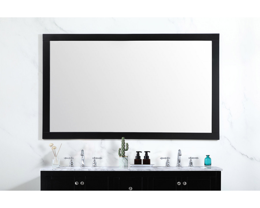 Elegant Wall Mirror - Black, D 60", H 36" (VM26036BK)