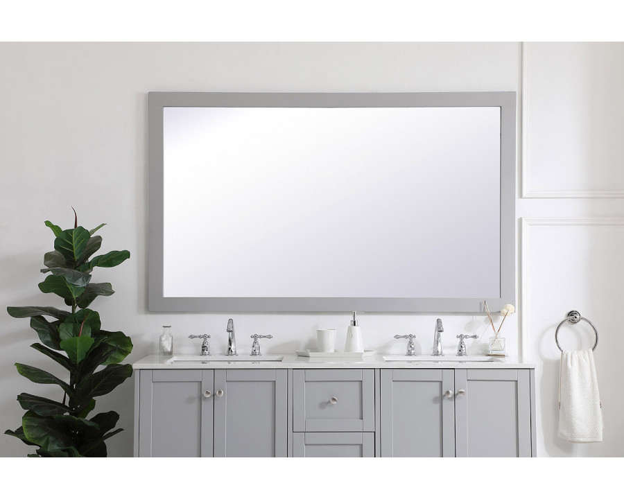 Elegant Wall Mirror - Gray, D 60", H 36" (VM26036GR)