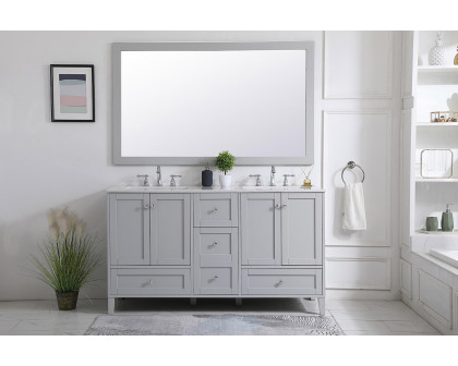 Elegant Wall Mirror - Gray, D 60", H 36" (VM26036GR)