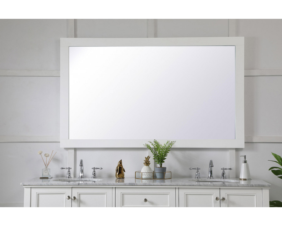 Elegant Wall Mirror - White, D 60", H 36" (VM26036WH)