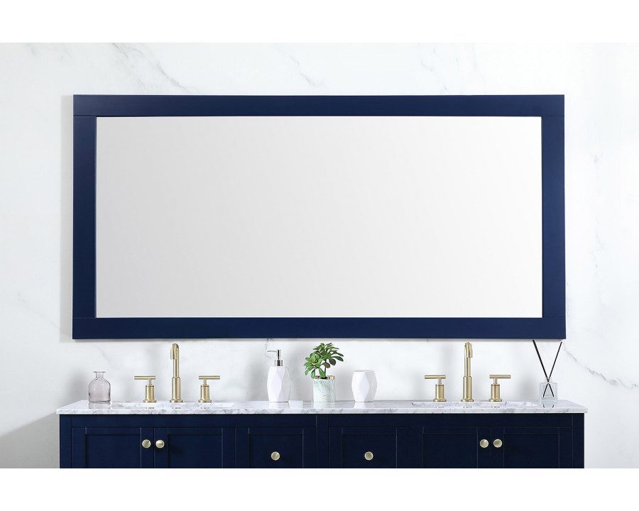 Elegant Wall Mirror - Blue, D 72", H 36" (VM27236BL)