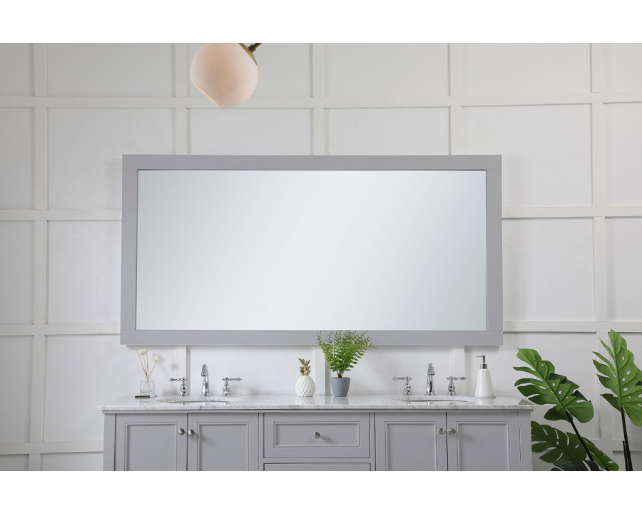 Elegant Wall Mirror - Gray, D 72", H 36" (VM27236GR)