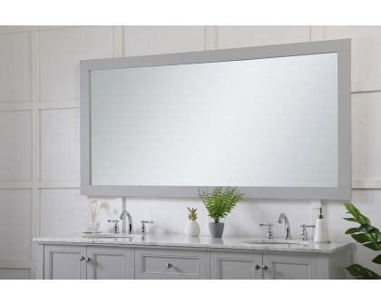 Elegant Wall Mirror - Gray, D 72", H 36" (VM27236GR)