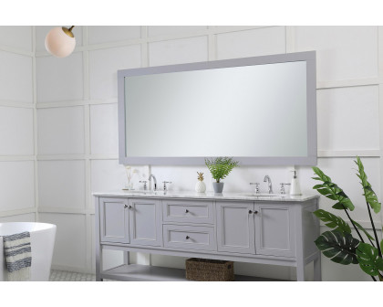 Elegant Wall Mirror - Gray, D 72", H 36" (VM27236GR)