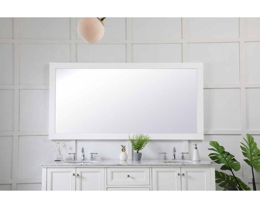 Elegant Wall Mirror - White, D 72", H 36" (VM27236WH)