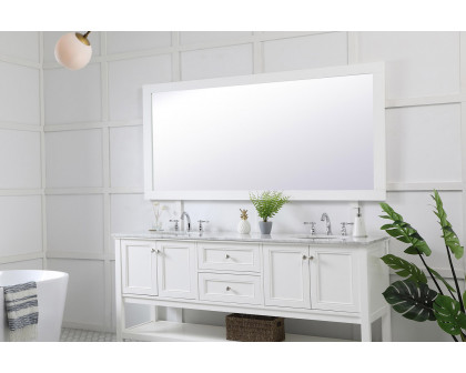 Elegant Wall Mirror - White, D 72", H 36" (VM27236WH)