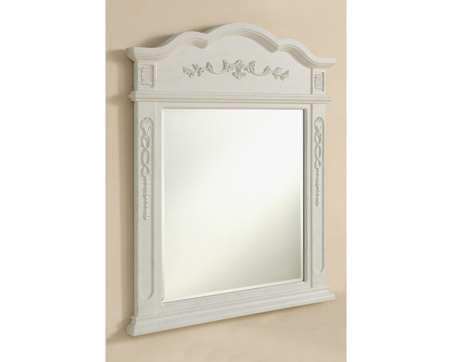 Elegant Wall Mirror - Antique White, L 32" (VM3001AW)