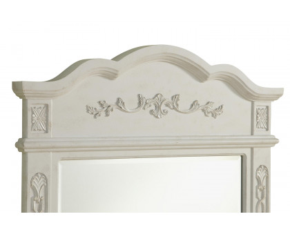 Elegant Wall Mirror - Antique White, L 32" (VM3001AW)