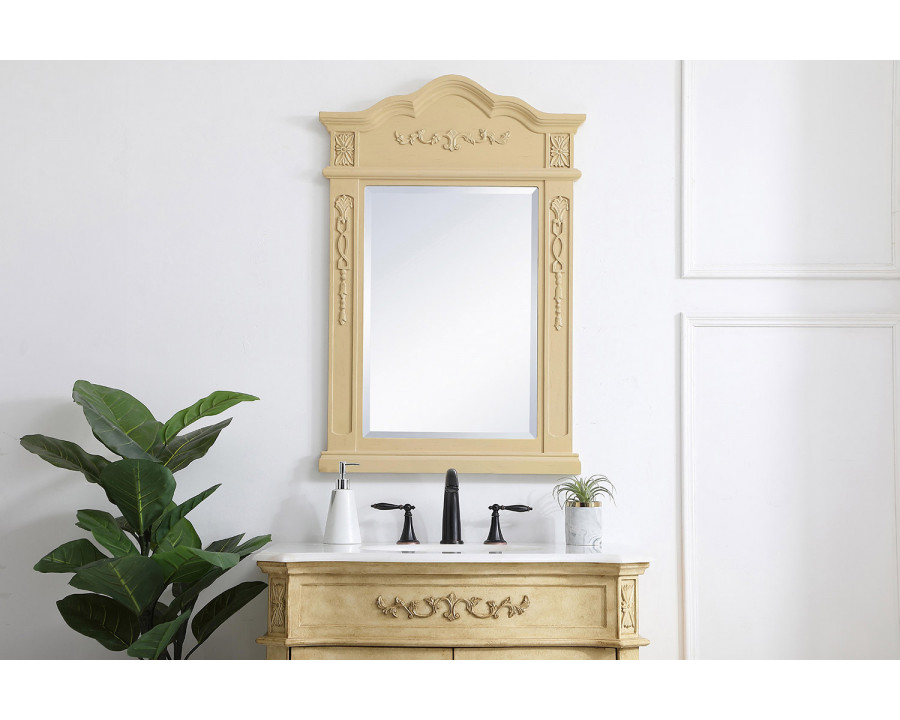 Elegant Wall Mirror - Light Antique Beige, L 24" (VM32436LT)