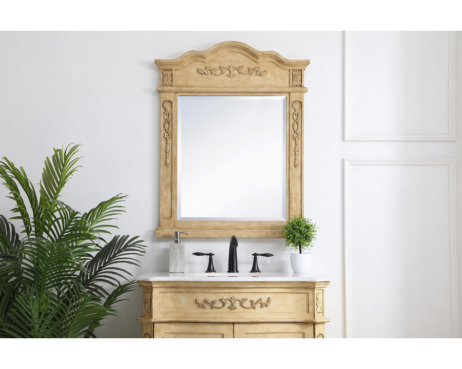 Elegant Wall Mirror - Antique Beige, L 28" (VM32836AB)