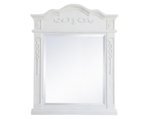 Elegant Wall Mirror - Antique White, L 28" (VM32836AW)