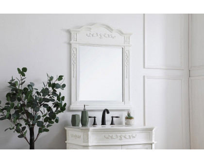 Elegant Wall Mirror - Antique White, L 28" (VM32836AW)