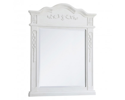 Elegant Wall Mirror - Antique White, L 28" (VM32836AW)