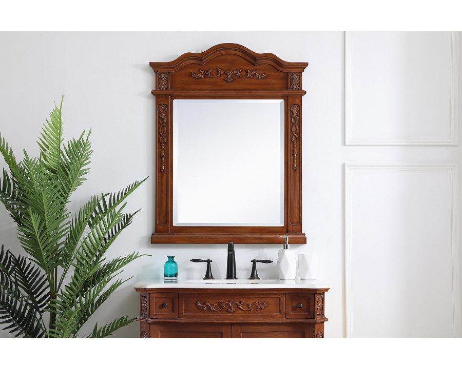 Elegant Wall Mirror - Brown, L 28" (VM32836BR)