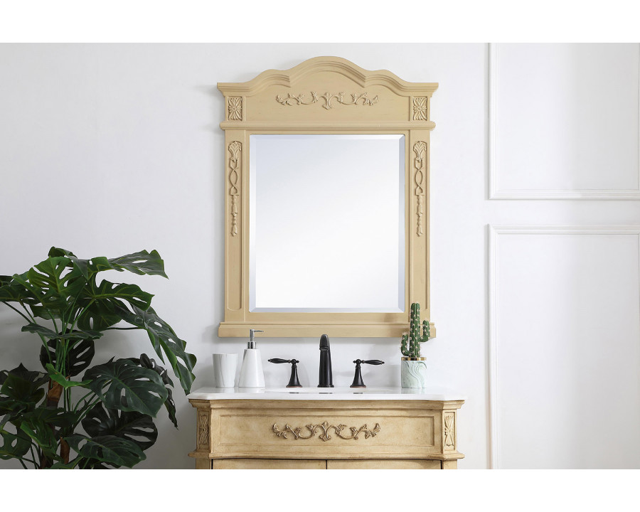 Elegant Wall Mirror - Light Antique Beige, L 28" (VM32836LT)