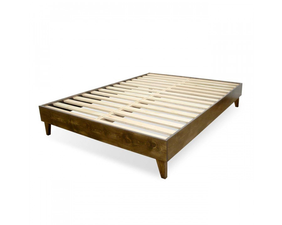 eLuxury Artisan Wooden Platform Bed - California King, Walnut